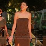 Janet’s brown strapless dress on The Valley
