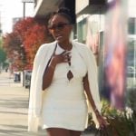 Jasmine’s white bow front mini dress on The Valley