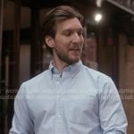Jason’s blue striped button down shirt on Paris is Always a Good Idea
