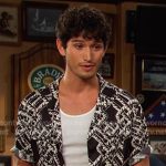 Javi’s black print short sleeve shirt on Days of our Lives