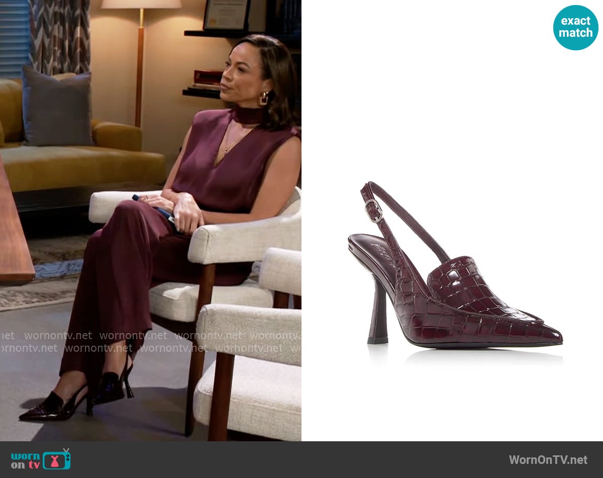 Jeffrey Campbell Acclaimed Pointed Toe Slingback Pumps worn by Nicole Dupree Richardson (Daphnee Duplaix) on Beyond the Gates