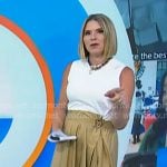 Jenna’s beige belted asymmetric skirt on Today