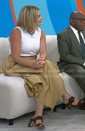 Jenna’s brown suede heel sandals on Today