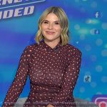 Jenna's burgundy polka dot maxi dress on Today