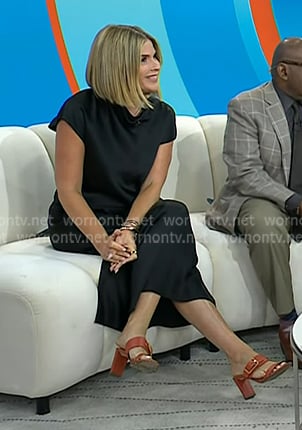 Jenna’s orange buckle heel sandals on Today
