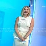 Jenna’s white crochet fringe top and skirt on Today