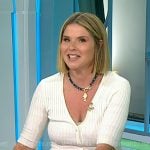 Jenna’s white ribbed elbow sleeve top on Today