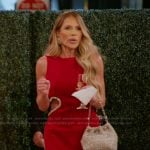 Jennifer’s red suede heart cutout dress on The Real Housewives of Orange County