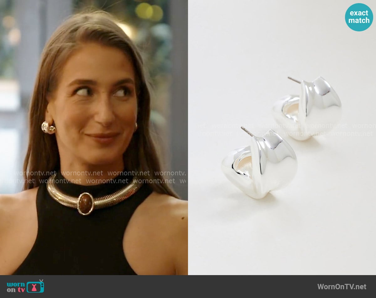 Jenny Bird Doune Chunky Hoop in Silver worn by Amanda Batula on In The City