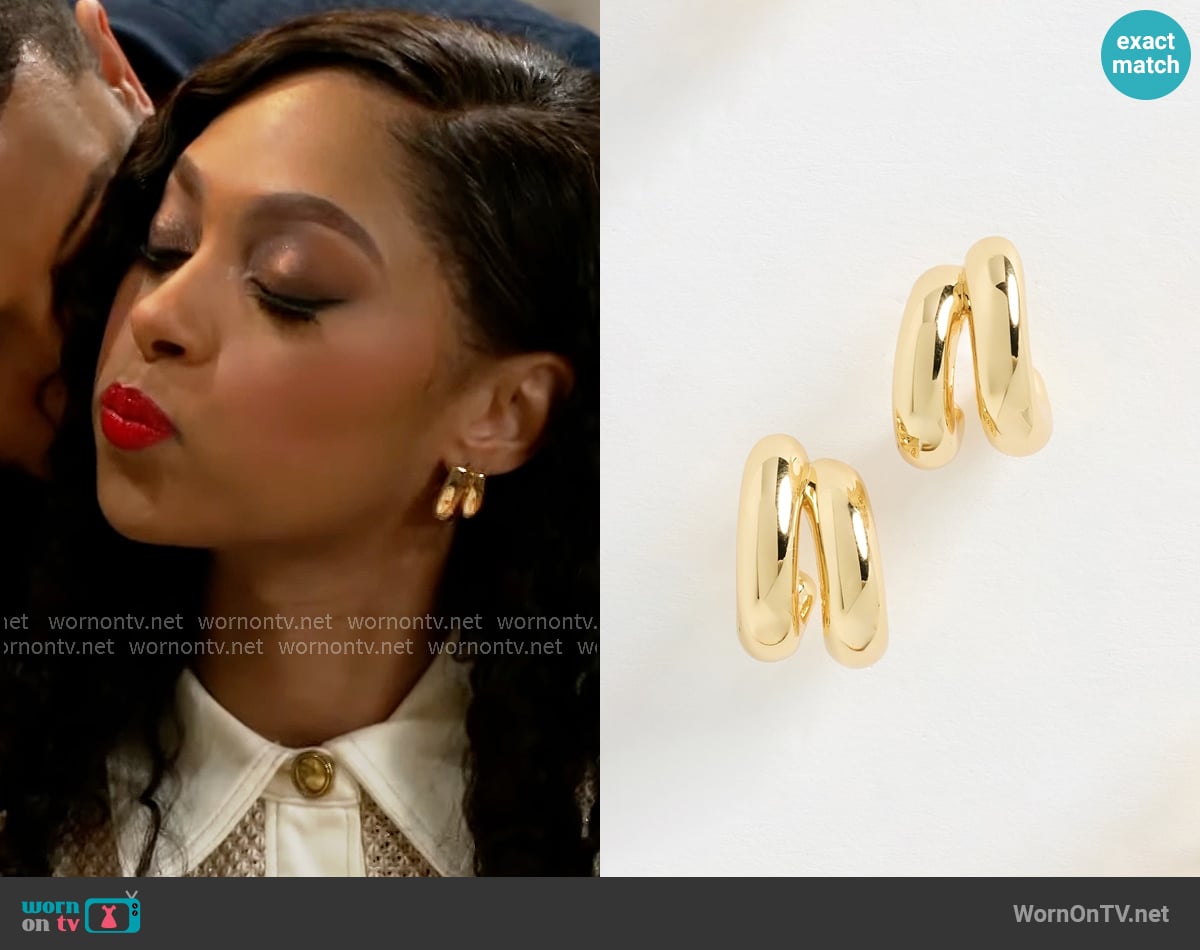 Jenny Bird Mini Florence Earrings worn by Kat Richardson (Colby Muhammad) on Beyond the Gates