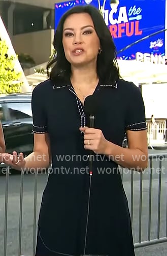 Jo Ling Kent’s navy polo dress on CBS Mornings