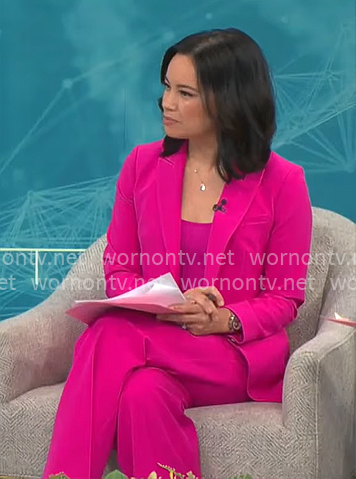 Jo Ling Kent’s pink suit on CBS Mornings