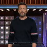 Joel McHale's sleeve stripe sweater on The Kelly Clarkson Show