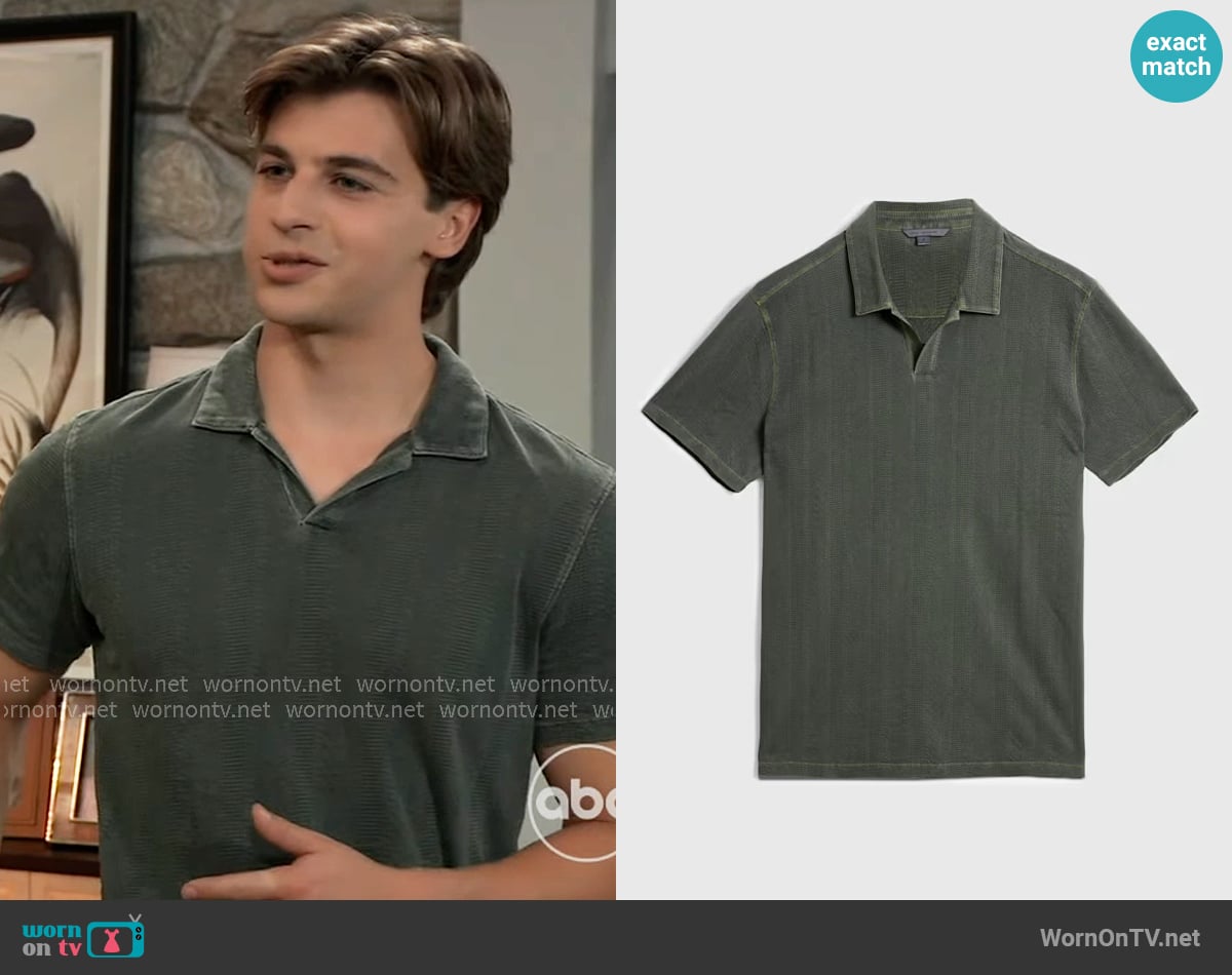 John Varvatos Zion Polo worn by Gio Palmieri (Giovanni Mazza) on General Hospital