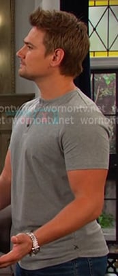 Johnny’s grey henley tee on Days of our Lives