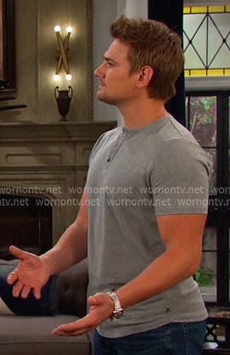 Johnny's grey henley tee on Days of our Lives Johnny's grey henley tee on Days of our Lives