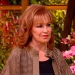 Joy’s beige leather grid cutouts jacket on The View
