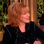 Joy’s black contrast stitch blazer on The View