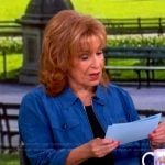 Joy’s blue zip front jacket on The View