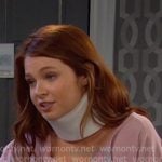 Joy's pink crpped henley top on Days of our Lives
