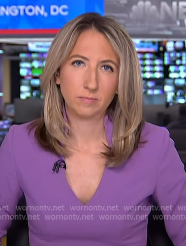 Julia Ainsley’s purple v-neck dress on NBC News Daily