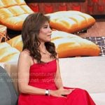 Julie Chen Moonves's red midi dress on Access Hollywood