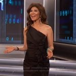 Julie Chen's black one shoulder ruffle dress on Big Brother