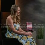 Julie LaPlaca's stirped rose print dress on Access Hollywood