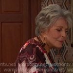 Julie’s brown and pink printed kimono jacket on Days of our Lives