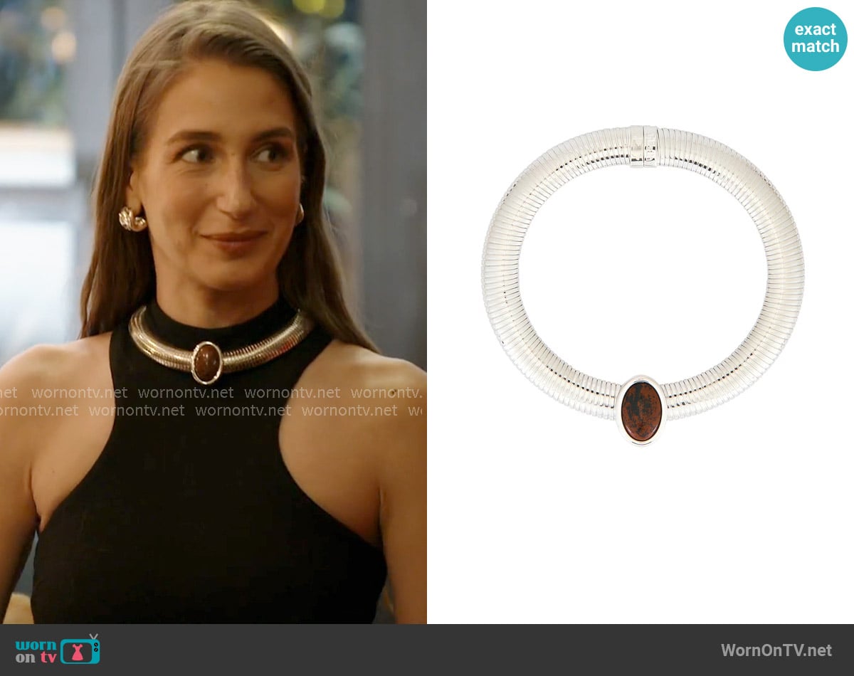 Julietta Opyum Necklace in Silver & Brown worn by Amanda Batula on In The City