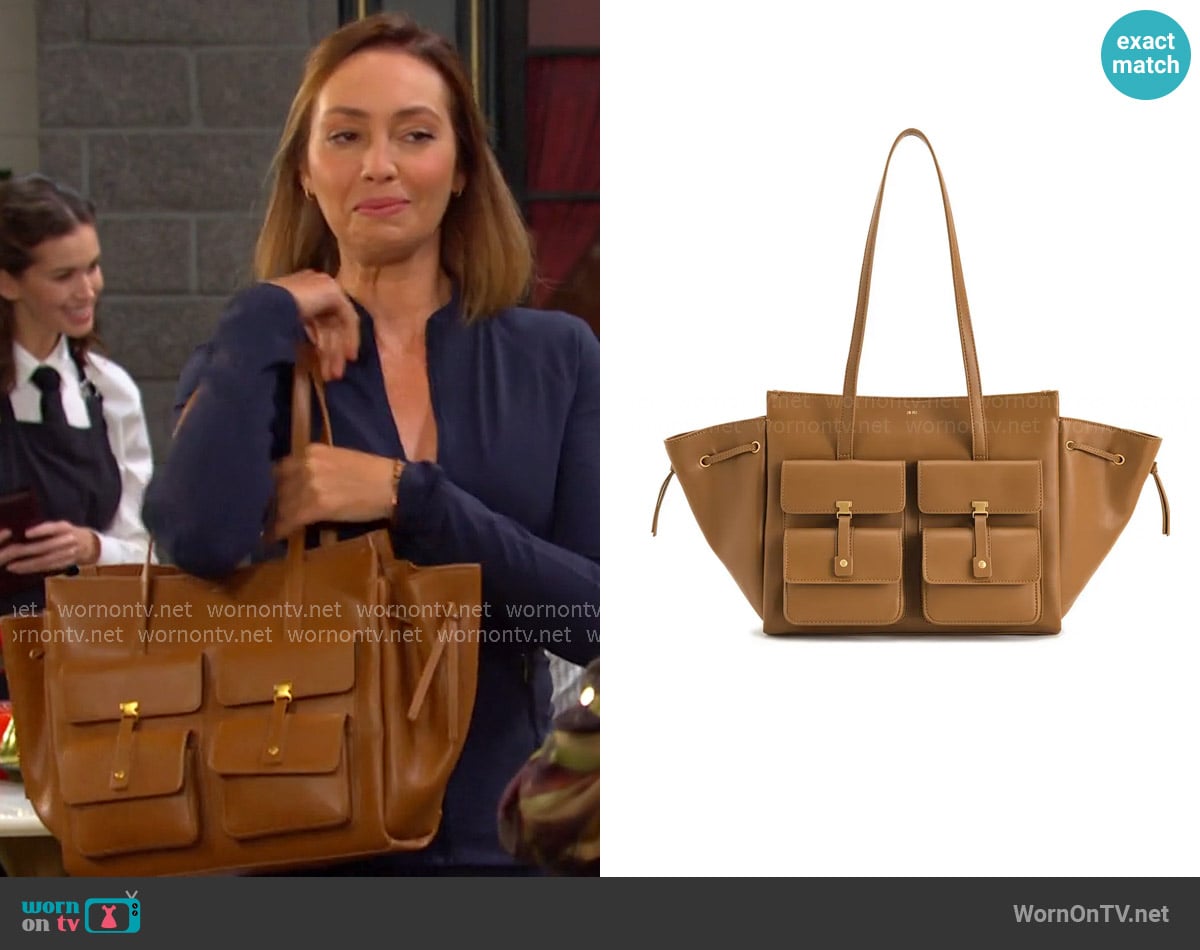JW Pei Linda Large Faux Leather Tote worn by Gwen Rizczech (Emily O'Brien) on Days of our Lives