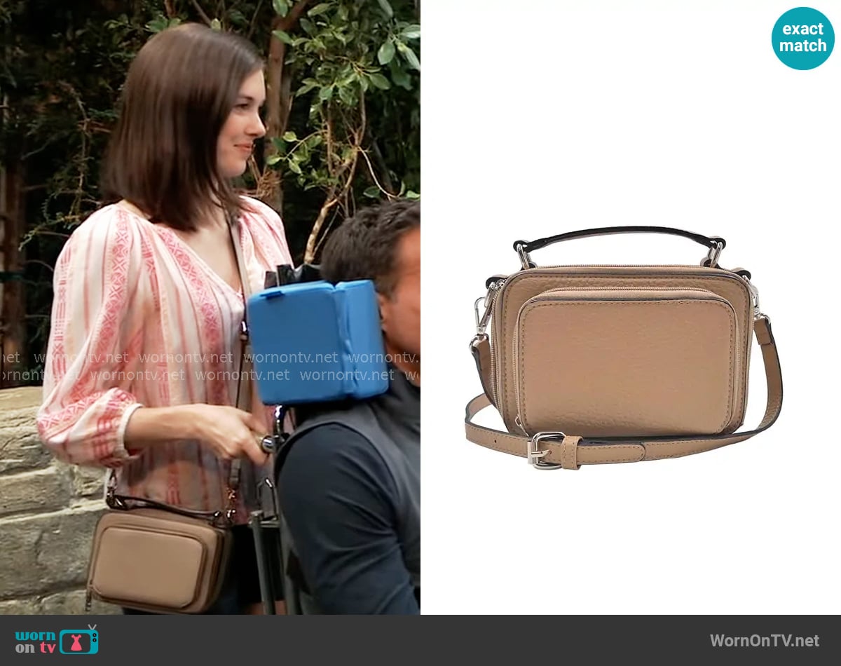 K. Carrol Kelsey Crossbody in Taupe worn by Willow Tait (Katelyn MacMullen) on General Hospital