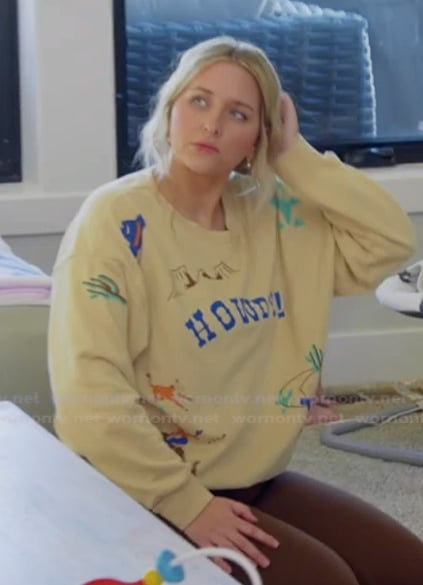 Kacie’s howdi embroidered sweatshirt on The McBee Dynasty Real American Cowboys