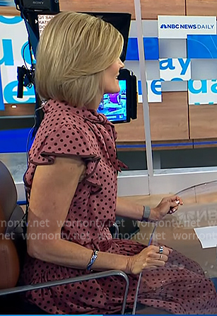 Kate Snow’s pink polka dot dress on NBC News Daily