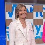 Kate Snow's white tweed jacket on NBC News Daily