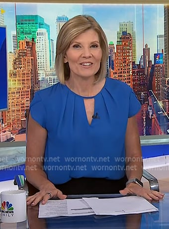 Kate’s blue keyhole top on NBC News Daily