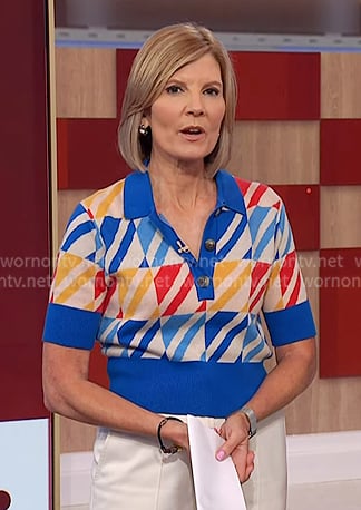 Kate’s multicolor stripe polo sweater on NBC News Daily