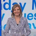 Kate's plaid textured double breasted blazer on NBC News Daily