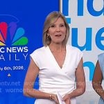 Kate’s white wrap top and red floral print skirt on NBC News Daily