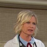 Kayla's blue and white pleated dress on Days of our Lives