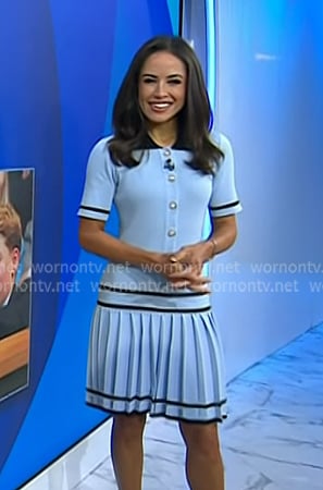 Kaylee’s blue pleated knit dress on Today