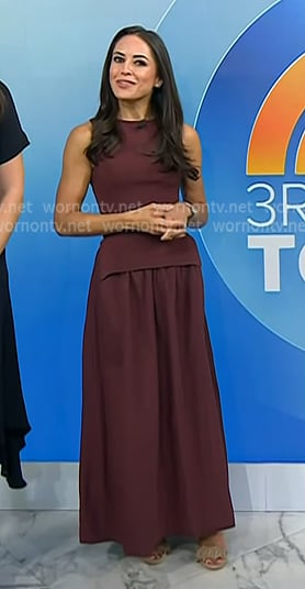 Kaylee’s brown mixed media dress on Today