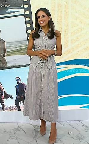 Kaylee’s striped sleeveless shirtdress on Today