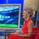 Kaylyn Kyle's red dress and slingback pumps on NBC News Daily