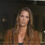 Kayna Whitworth’s brown striped trim blazer on Good Morning America