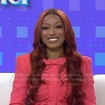 Keke Palmer’s pink gathered mini dress and studded pumps on Today