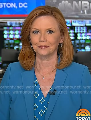 Kelly O’Donnell's blue print blouse on Today