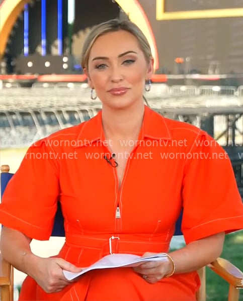 Kelly O’Grady’s red shirtdress on CBS Mornings