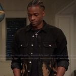 Khalil’s black dip dye shirt on All American