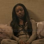 Kiesha’s cable knit sweater on The Chi